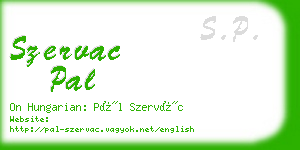 szervac pal business card